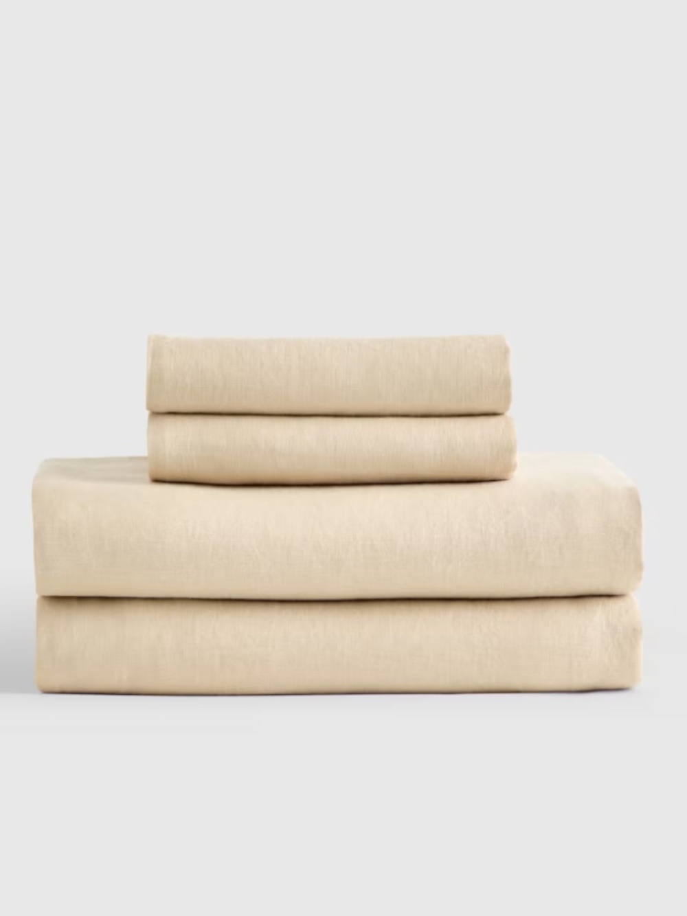 QUINCE European Linen Sheet Set, Size Full. Color Oat